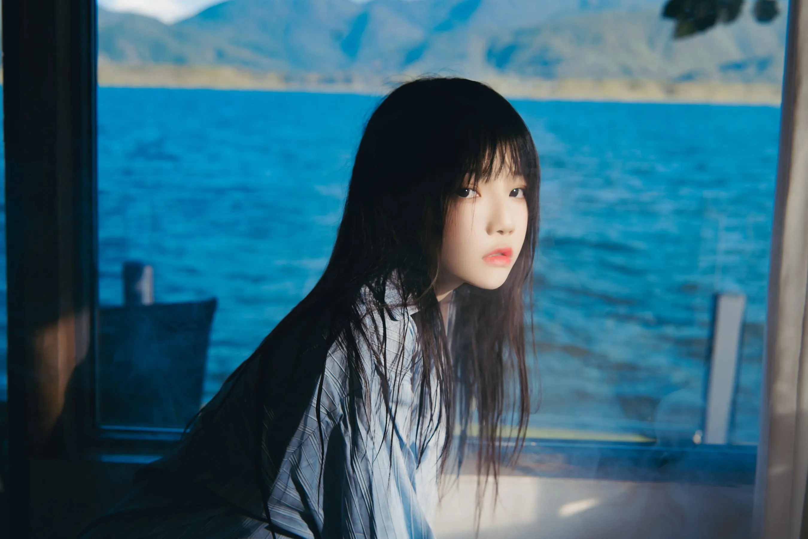 桜桃喵 – NO.159 蓝衬衫 [45P]插图5